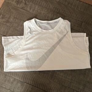 Nike White Muscle Tee Tank Top